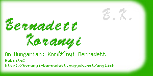 bernadett koranyi business card